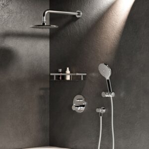 FT85A1RH10 X-Joy, набор: см-ль д/душа с ТМС, верхний душ 220 мм, ручн. душ, хром