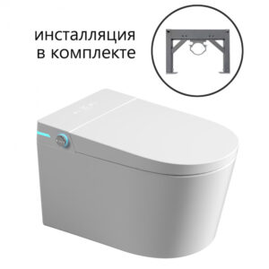 Комплект ABBER подвесной электронный унитаз-биде Bequem AC1123SR с инсталляцией AC0101P2