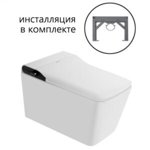 Комплект ABBER подвесной электронный унитаз-биде Rechteck AC1215S с инсталляцией AC0101P2