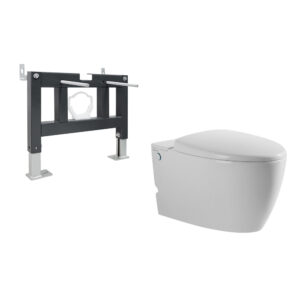 Комплект ABBER подвесной унитаз Bequem AC1107P белый с импульсным смывом с инсталляцией AC0101P