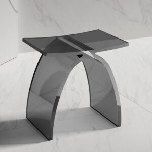 Стульчик для ванной прозрачный ABBER Kristall AT1739Onyx черный